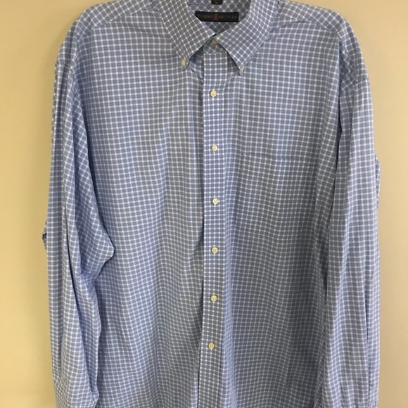 🔵 TOMMY HILFIGER Mens Oxford Dress Shirt 17 1/2 - Picture 2 of 3